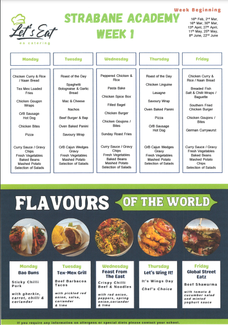 Canteen Menu Week 1